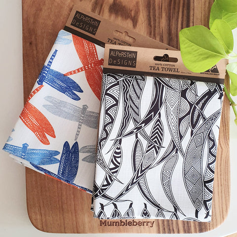 Indigenous Australian Artist Artwork Gifting Brisbane Cotton Tea Towels Gifts 