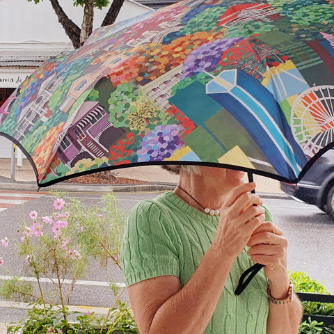 Deb Hood Art Brisbane Umbrella Tourist Gifts Wet Weather Brisbane Floods