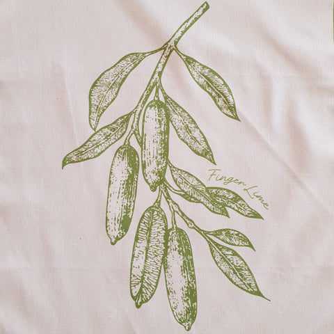 Brisbane Gifting Australian Made Australia Grown Cotton Tea Towels Bush Tucker Native Edible Plants Australian Natives Quality Gifting Hamper Delivery Brisbane Tourist Gifts Finger Lime Shika Finnemore Art