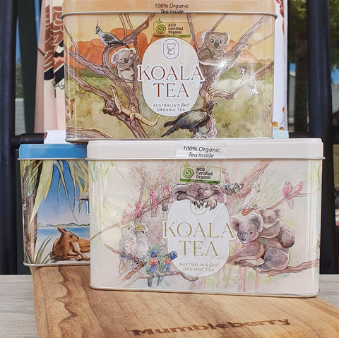 Tea Local Brisbane Gift Tin Christmas Cuppa Mumbleberry Calming Fruit English Breakfast Stress Less Eucalyptus Beach Bush Outback 