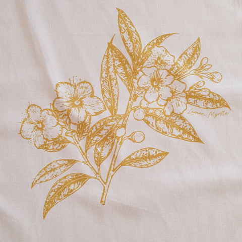 Brisbane Gifting Australian Made Australia Grown Cotton Tea Towels Bush Tucker Native Edible Plants Australian Natives Quality Gifting Hamper Delivery Brisbane Tourist Gifts Brisbane Lemon Myrtle Shika Finnemore Art