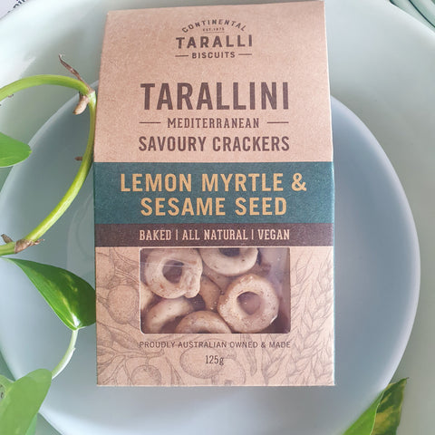Tarrallini Lemon Myrtle and Sesame Vegan Snacks Brisbane All Natural Charcuterie Australian Owned