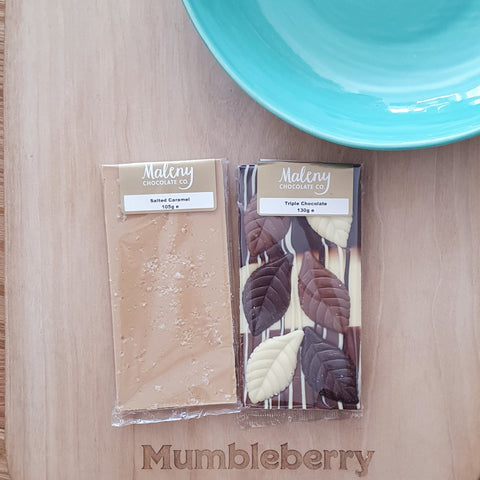 Maleny Chocolate Brisbane Ethical Cocoa Milk Chocolate Dark Chocolate White Chocolate Salted Caramel Triple Chocolate Brisbane Gifting Bespoke Hampers 