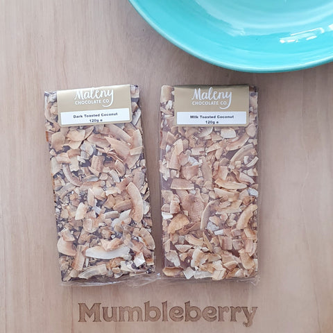 Maleny Chocolate Brisbane Ethical Cocoa Milk Chocolate Dark Chocolate White Chocolate Toasted Coconut Brisbane Gifting Bespoke Hampers 