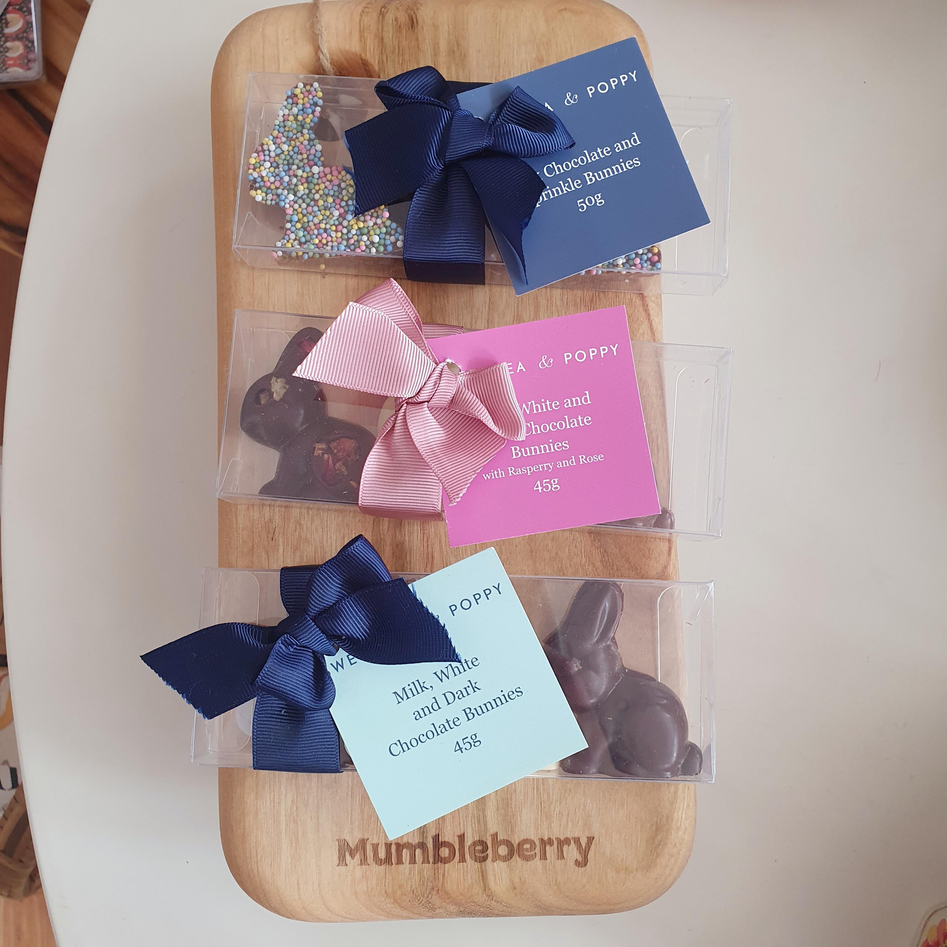 Poppy Chocolate Raspberry Sweet Pea & Poppy Assorted Chocolate Bunnies – Mumbleberry