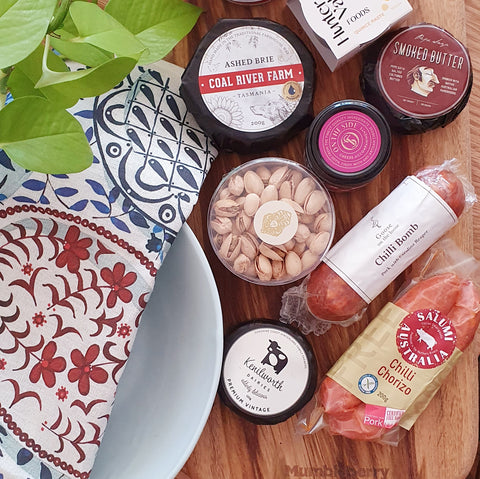 Giftshop Brisbane Foodie cheese salami tea towel gifts Gourmet Boutique Bespoke Hampers