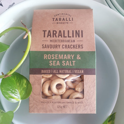 Tarrallini Rosemary and Sea Salt Vegan Snacks Brisbane All Natural Charcuterie Australian Owned