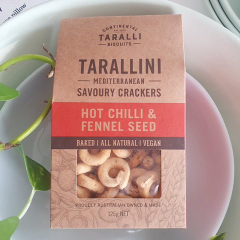 Tarrallini Chilli and Fennel Seed Vegan Snacks Brisbane All Natural Charcuterie Australian Owned