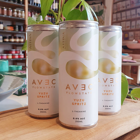 Avec Non Alcoholic Spritz L-Theanine Yuzu Spritz Zero Alc Brisbane Local Family Owned Altina 