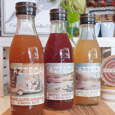 Azteca RTD Brisbane Cocktails Local Byron Bay Tequila Margarita Smoke Japaleno Classic Mixers Grapefruit Classic Lime 