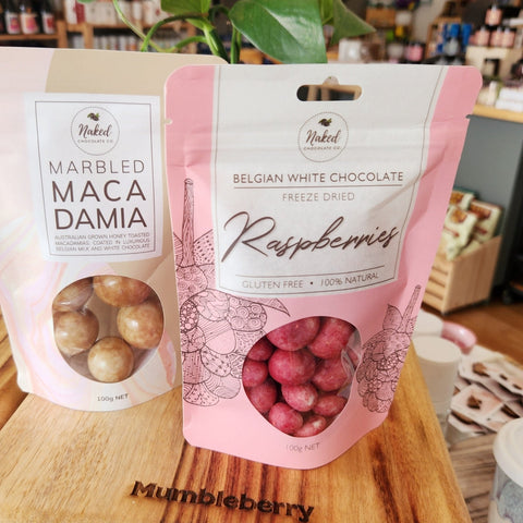 Naked Chocolates - White Chocolate - Mumbleberry 806809681552 Chocolate & Sweets