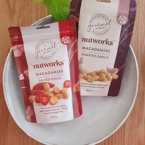 Nutworks Brisbane Foodie Macadamia nuts salt chilli snacks gourmet 