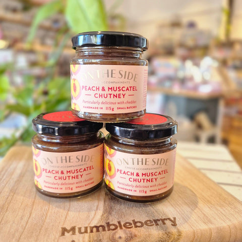 On the Side - Peach & Muscatel Chutney 115g - Mumbleberry 9359378000008 Crackers & Cheese Accompaniments
