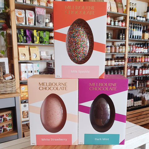 Melbourne Chocolate Large Easter Eggs Brisbane Milk Speckles White Strawberry Dark Mint Chocolate Eggs Brisbane Local Easter 